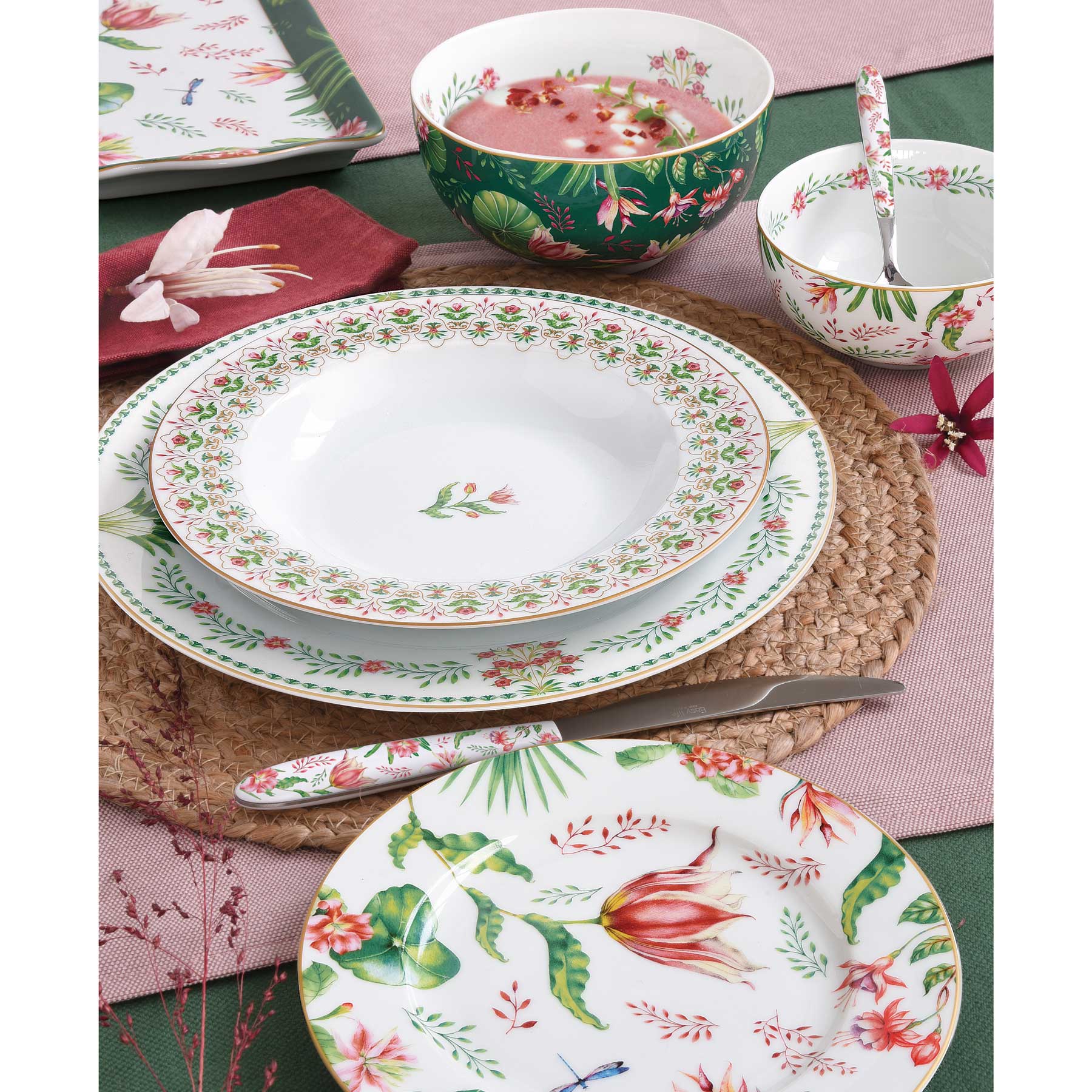 Tál Virágos porcelán tál 15 cm Botanic Chic