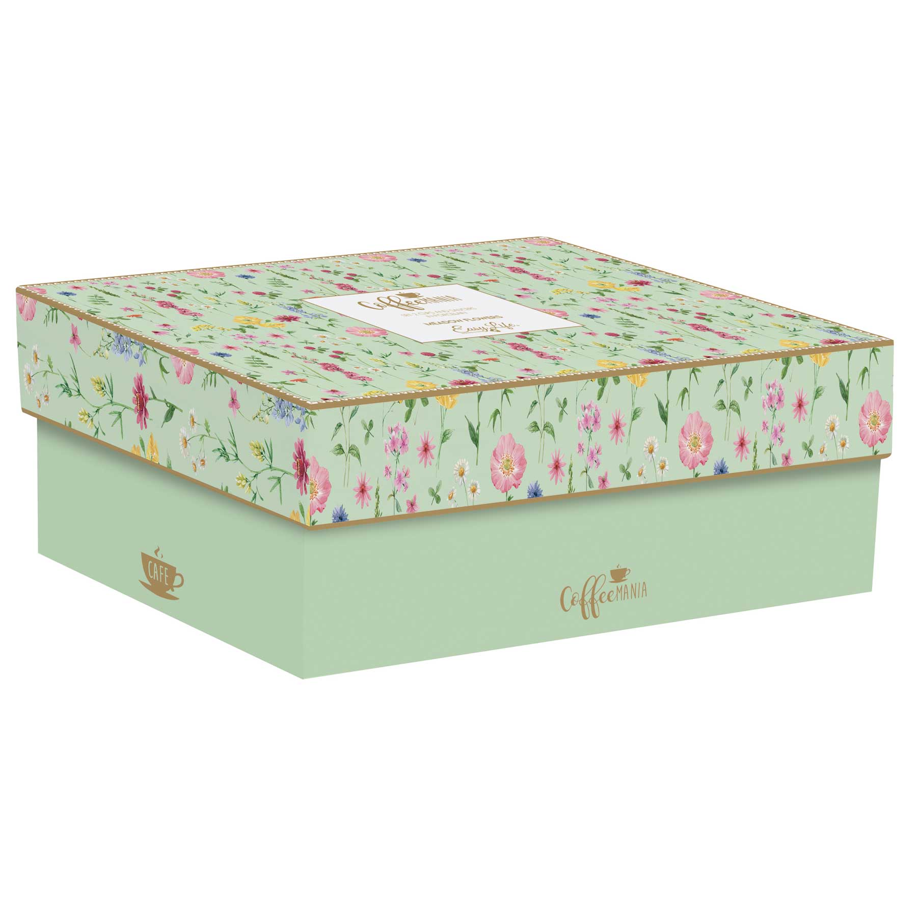 Bögre Virágos porcelán teás csésze aljjal 2 db szett Coffee Mania Meadow Flowers