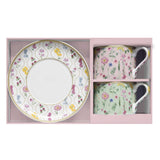 Bögre Virágos porcelán teás csésze aljjal 2 db szett Coffee Mania Meadow Flowers