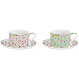 Bögre Virágos porcelán teás csésze aljjal 2 db szett Coffee Mania Meadow Flowers