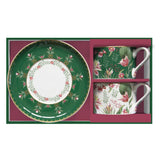 Bögre Virágos porcelán teáscsésze aljjal két személyes díszdobozban Botanic Chic