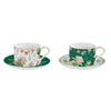 Bögre Virágos porcelán teáscsésze aljjal két személyes díszdobozban Botanic Chic