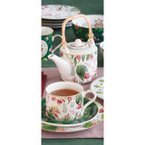 Teáskanna Virágos porcelán teáskanna 600 ml fémszűrővel pohárral díszdobozban Botanic Chic