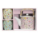 Bögre Virágos porcelán teáskanna szűrővel és pohárral szett Coffee Mania Meadow Flowers