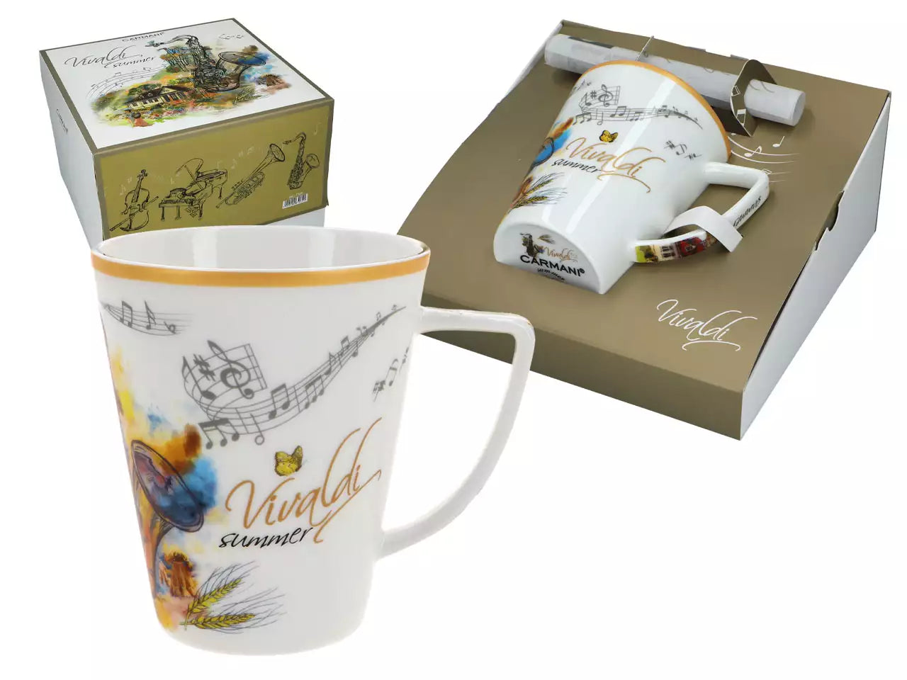Vivaldi porcelán bögre díszdobozban - 400 ml Négy évszak Nyár