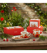 Porcelán pipacsos bögre fém szűrővel 430 ml ajándék díszdobozban Poppies
