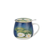 Monet porcelán öblös teás bögre fém szűrővel - 430 ml - Vízililiom