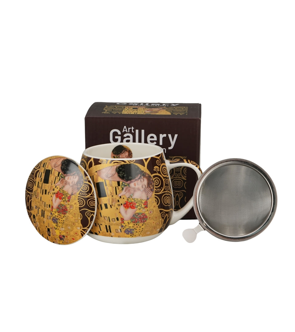 Porcelán szűrős 430 ml bögreKlimt A Csók díszdobozban