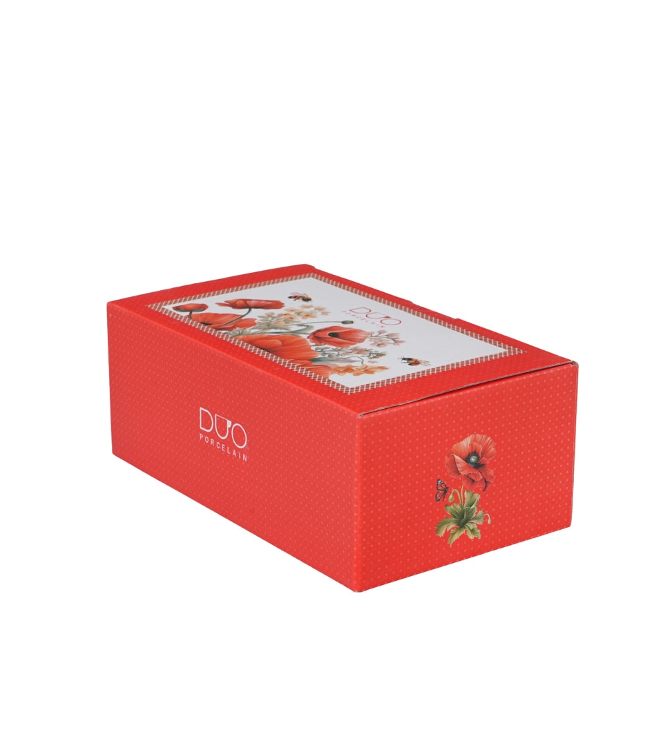 Porcelán pipacsos nagy reggeliző csésze aljjal 450 ml Poppies