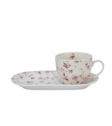 Porcelán reggeliző csésze hosszúkás aljjal 450 ml díszdobozban SAFA