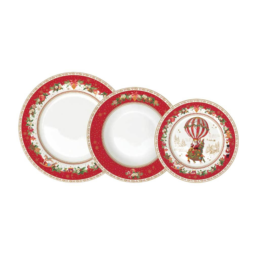 Tányér, étkészlet 18 részes karácsonyi porcelán étkészlet Christmas Memories