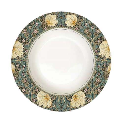 Tányér, étkészlet 18 részes porcelán étkészlet William Morris Black