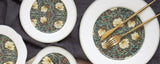 Tányér, étkészlet 18 részes porcelán étkészlet William Morris Black