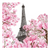 Szalvéta Eiffel torony, virágzó magnólia papírszalvéta, 33x33cm - April in Paris