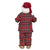 Karácsonyi dekoráció Mikulás pizsamában reggelivel vintage karácsonyi dekoráció