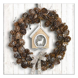Szalvéta Karácsonyi papírszalvéta Pine Cone Wreath