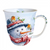 Bögre, csésze Karácsonyi hóember vörösbegyekkel porcelánbögre Keeping Company 400ml