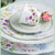 Tányér, étkészlet Prémium 18 részes vintage nyári virágos porcelán étkészlet