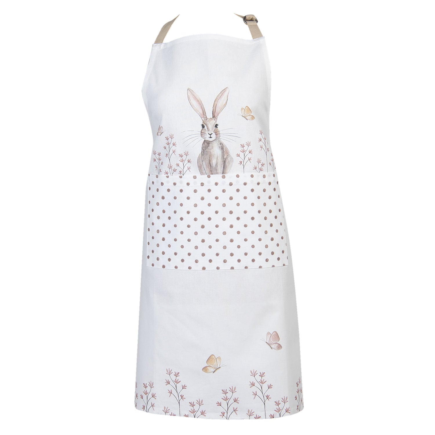 Konyhai kötény Vintage húsvéti nyuszi mintás pamut kötény Rustic Easter Bunny