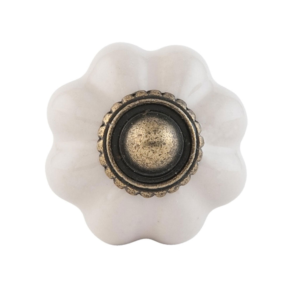 Fogantyú Ajtófogantyú kerámia 3 cm,bordázott, beige