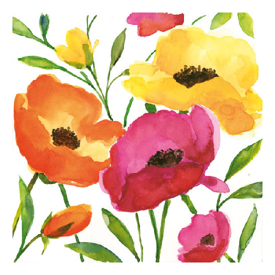 Szalvéta Aquarell poppy papírszalvéta