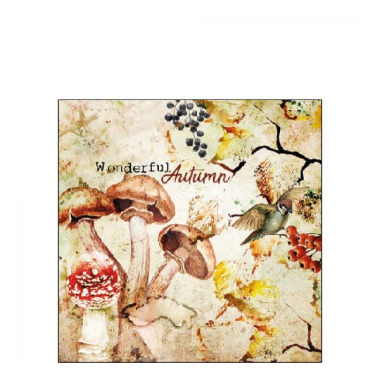 Szalvéta Autumn leaves őszi mintás papírszalvéta 25x25 cm