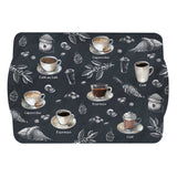 Tálca Barista kávé mintás műanyag kínáló tálca 33x22 cm