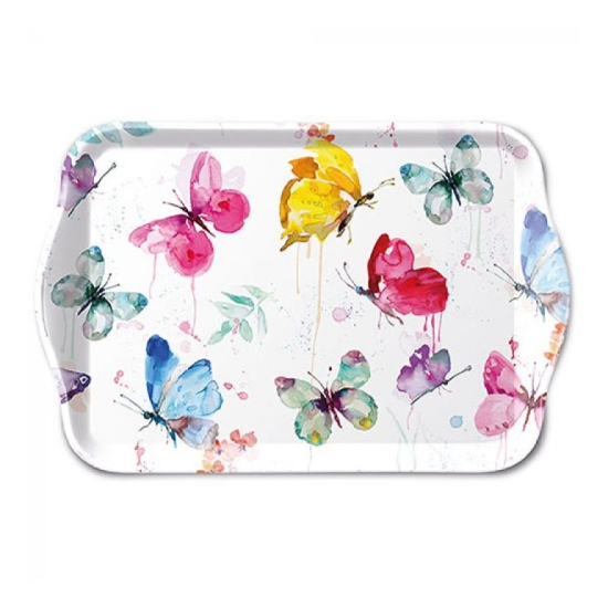 Tálca Butterfly Collection műanyag kistálca 13x21 cm