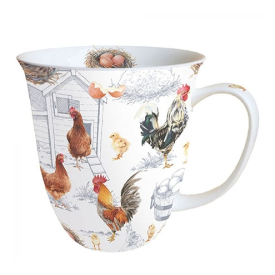 Bögre, csésze Chicken Farm Porcelán bögre 400 ml