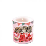 Gyertya Cicás átvilágítós viasz gyertya Cats in Tea Cups kicsi
