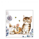 Szalvéta Cicás, méhecskés papírszalvéta 25x25cm - Cats and Bees
