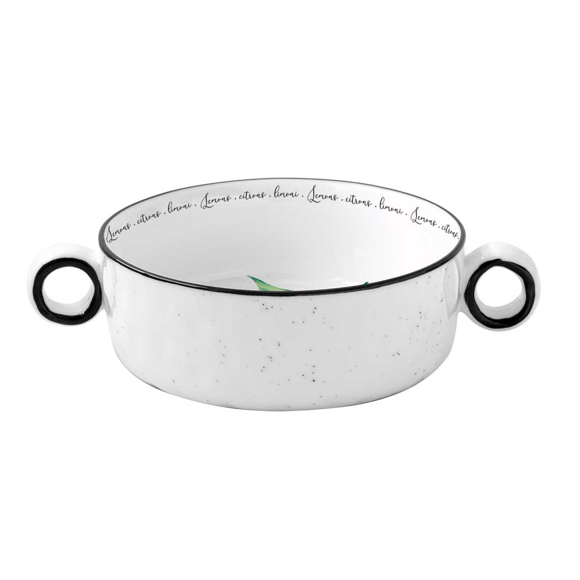 Tál Citrom mintás Porcelán tál füllel 12 cm Amalfi