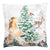 Párnahuzat Karácsonyi textil párnahuzat kislány hóesésben erdei állatokkal