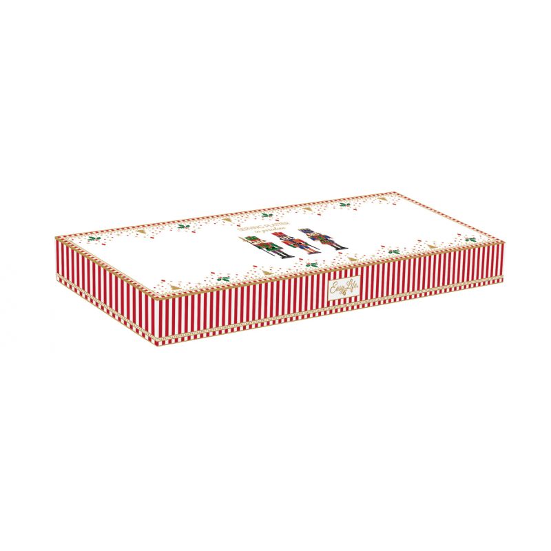 Tál Diótörő formájú karácsonyi porcelán kínáló tál, 36,5x14 cm, díszdobozban - Nutcrackers