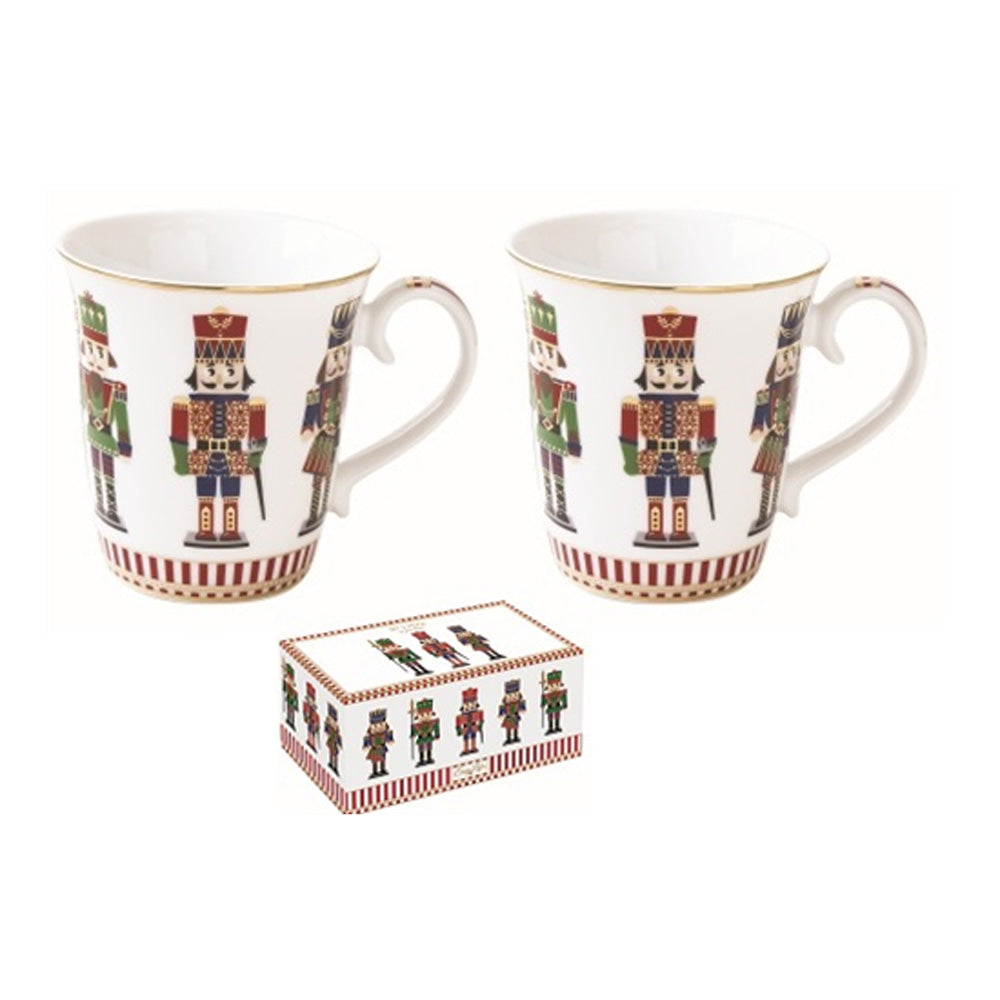 Bögre, csésze Diótörő karácsonyi porcelán bögre szett díszdobozban, 2 db-os, 275 ml - Nutcrackers
