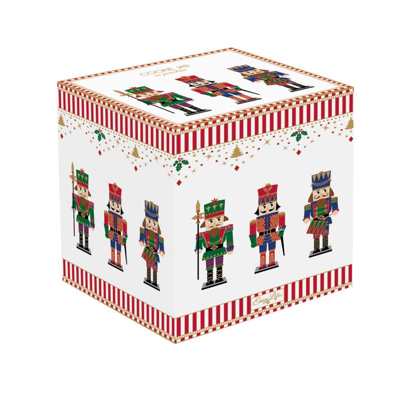 Cukortartó Diótörő karácsonyi porcelán keksztároló, 14x20 cm, díszdobozban - Nutcrackers