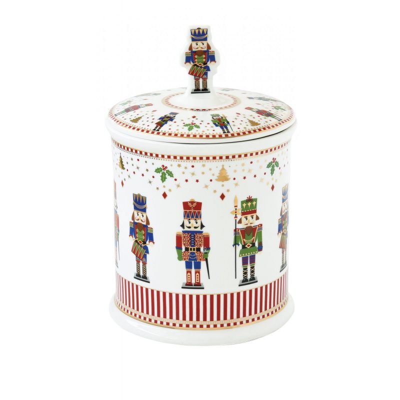 Cukortartó Diótörő karácsonyi porcelán keksztároló, 14x20 cm, díszdobozban - Nutcrackers