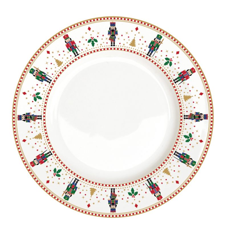Tányér, étkészlet Diótörő karácsonyi porcelán lapostányér 26,5 cm - Nutcrackers