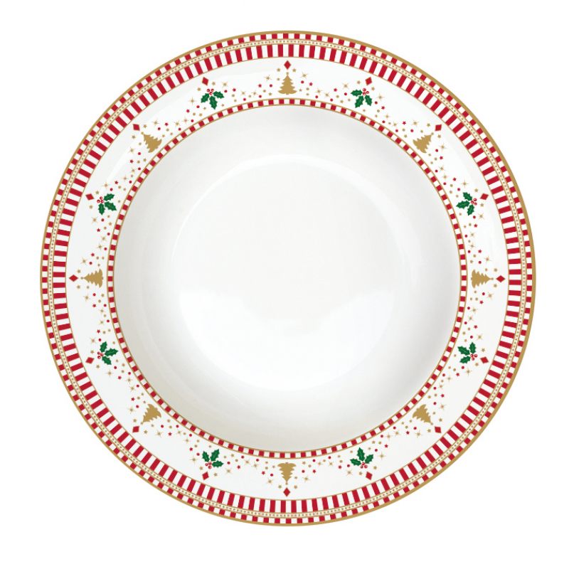 Tányér, étkészlet Diótörő karácsonyi porcelán mélytányér 21,5 cm - Nutcrackers