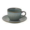 Bögre, csésze Drops Celadon modern porcelán teáscsésze aljjal