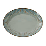 Tálka Drops Celadon porcelán ovális sültes tál