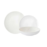 Tányér, étkészlet Drops fehér modern porcelán 18 részes étkészlet