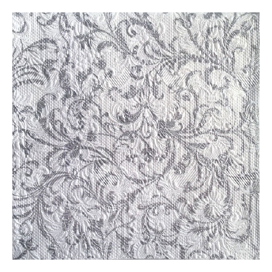 Szalvéta Elegance Damask white silver papírszalvéta