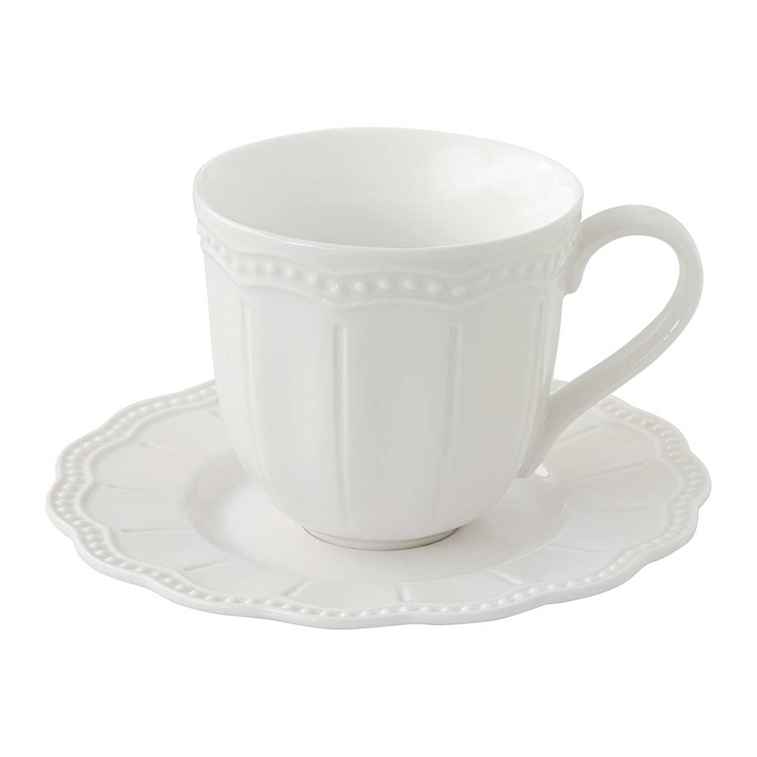 Bögre Elite White fehér porcelán eszpresszó kávés csésze aljjal domború mintával 110 ml