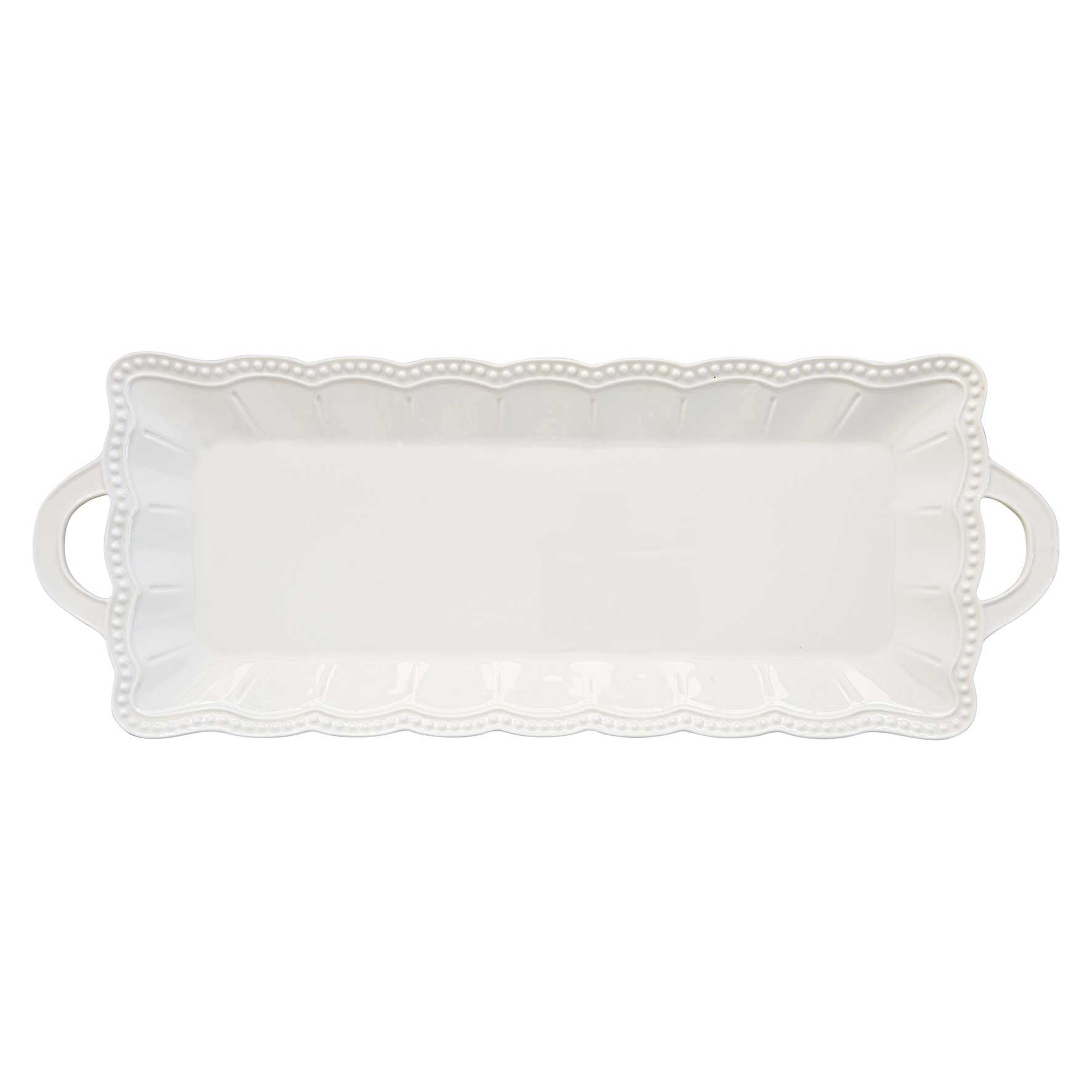 Tál Elite White fehér porcelán nagy sültes kínáló tál domború mintával