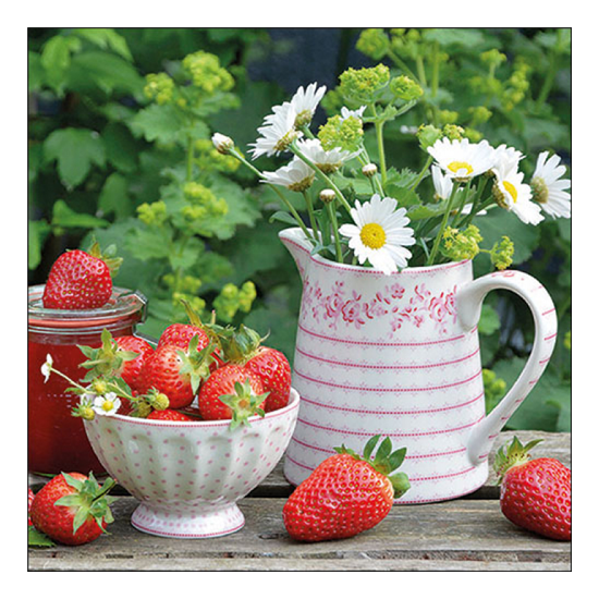 Szalvéta Epres papírszalvéta Sweet strawberries 33x33 cm 20 db-os