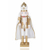Diótörő Fa diótörő figura király fehér és arany 38 cm