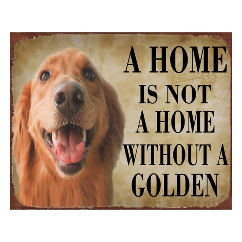 Falikép Fém falikép kutyás Golden Retriever