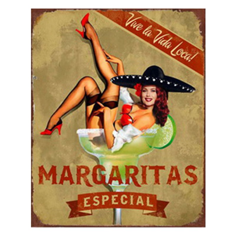 Falikép Fém retro falikép koktél Margaritas Especial