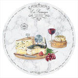 Sajtvágó Forgó sajtkínáló üvegtál Les Fromages
